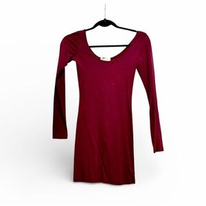 Forever 21 Burgundy Long Sleeve Dress
